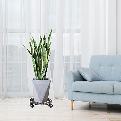 Fasmov Rose Cast Iron Plant Stand Plant Pallet Caddy Plant Pot With Heavy Duty Wheels Indoor Outdoor Planter Trolley Casters Rolling Tray Coaster #TOP6