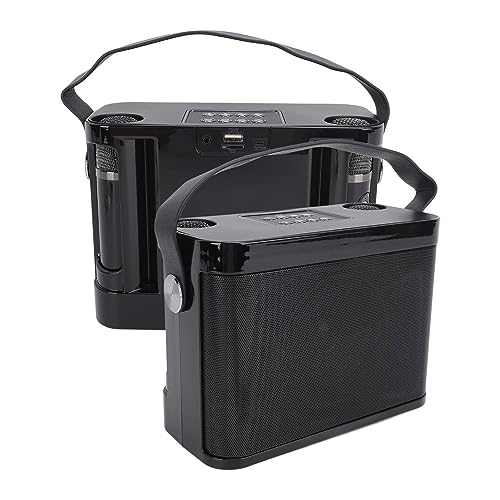 Leitor de karaokê, Alto-falante de karaokê, Alça Confortável, Sem Fio Compacto Com 2 Microfones para