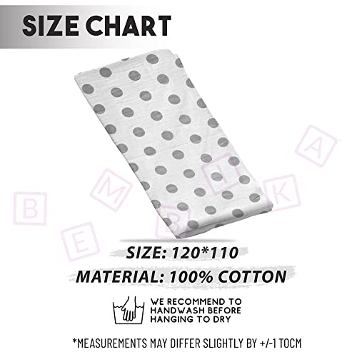 Image of BEMBIKA Bamboo Muslin Swaddle Wrap Baby 120X110 Cm Stroller Blanket Receiving Blanket for Newborn (Gray Circle)