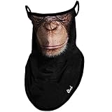 Obacle Bandana Face Mask with Ear Loops Neck Gaiter Face Mask Scarf Face Cover for Men Women (Orangutan Face Smile)