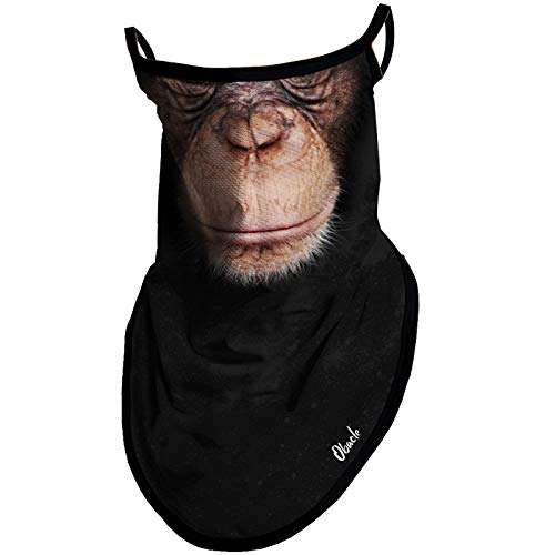 Obacle Bandana Face Mask with Ear Loops Neck Gaiter Face Mask Scarf Face Cover for Men Women (Orangutan Face Smile)