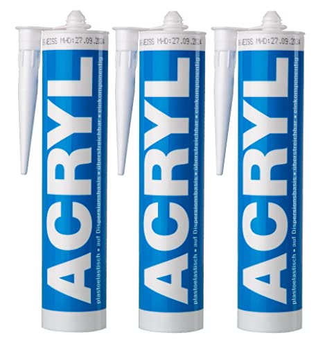 Construcción - Juego de 3 cartuchos de 300 ml, color blanco Cover
