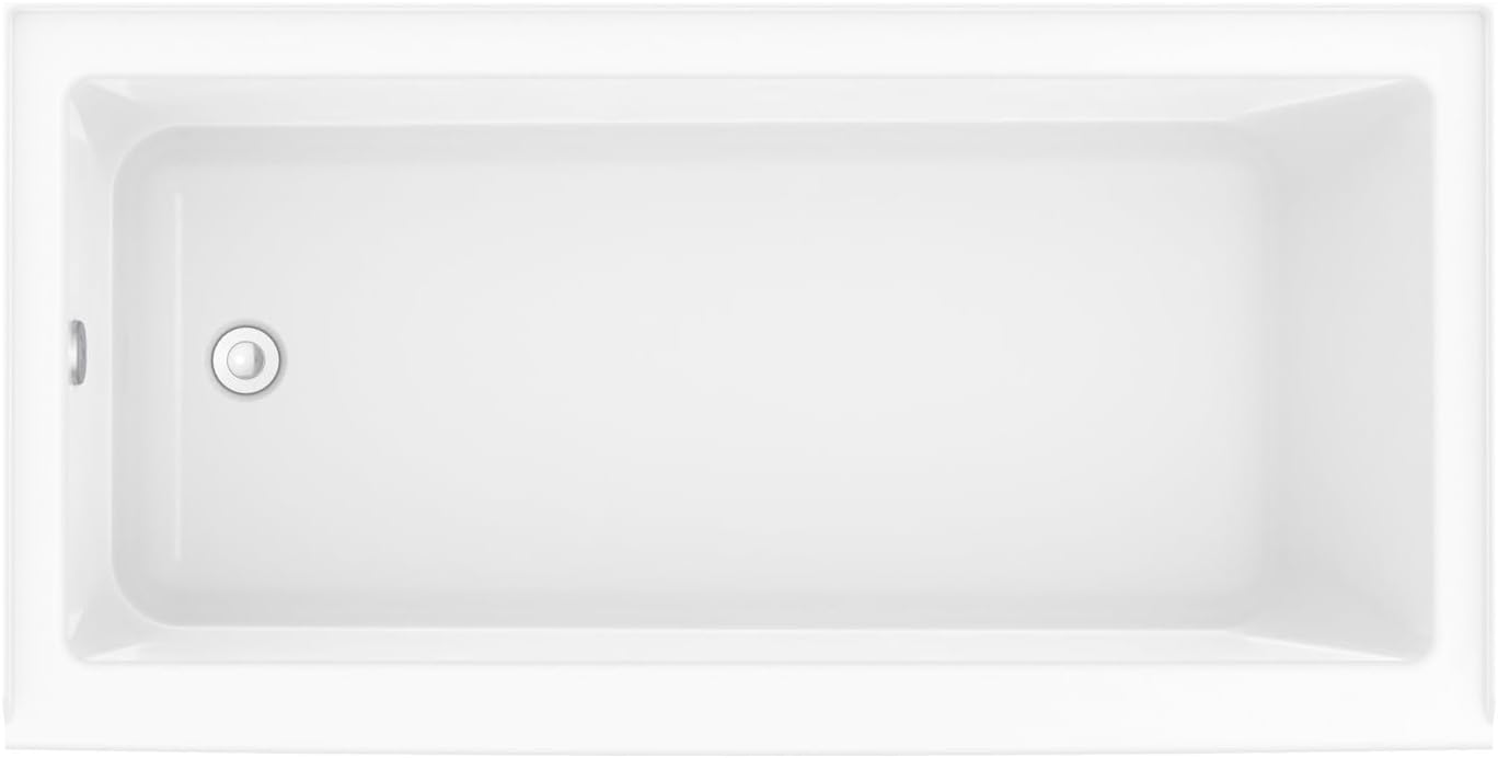 MAAX 105705-L-000-001 Rubix Acrylic Bathtub, 59.75-in L x 32-in W x 18.375-in H, White