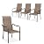 VICLLAX Stackable Patio Chair Set of 4, Lawn Chairs with High Back, Outdoor Dining Chairs for Outside, Poolside and Garden, Brown