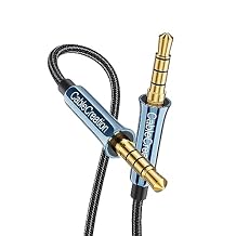CableCreation 3.5mm TRRS Audio Cable 6FT/1.8m, 4-Pole 3.5mm Aux Cord, Hi-Fi, 1/8 inch Braided Auxiliary Stereo Jack Cable for Headphone, Car Stereos, Phone, Tablets, Laptops, Speaker, Blue