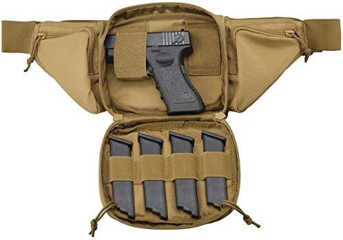FRTKK Concealed Carry Pistol Pouch Ultimate Fanny Pack Holster Fits 1911, Glock, H&K, Ruger, S&W M&P Shield, Taurus, Sig Sauer, Springfield, Beretta, Kimber, Walther, and More