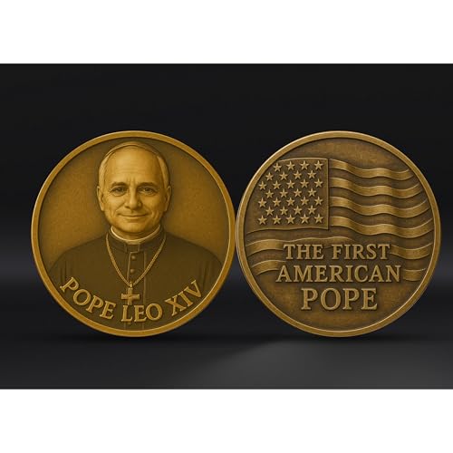 The First American Pope Coin, Pope Leo XIV Coin, US Robert Francis Prevost Coin, Prayer Coin, Catholic Gift, Commemorative Coin (Gold Color)