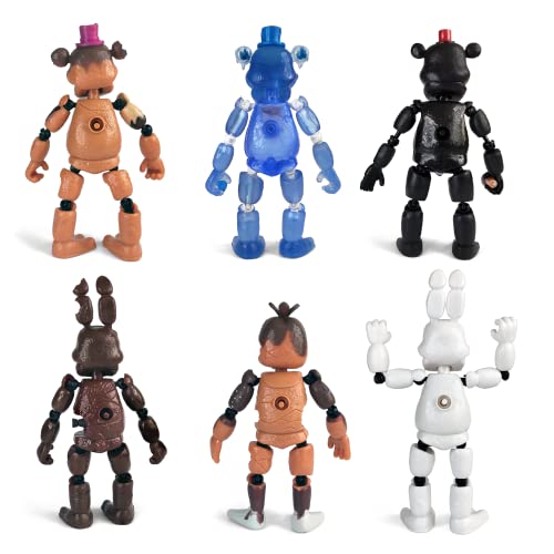 Toysvill Inspired By Five Nights At Freddys | Chocolate | Freddy's Action Figures Toys (Fnaf) Set Of 6 Pcs [Rockstar & Chocolate Freddy, Bonnie, Chica, Easter, Freddy Frostbear] #TOP1