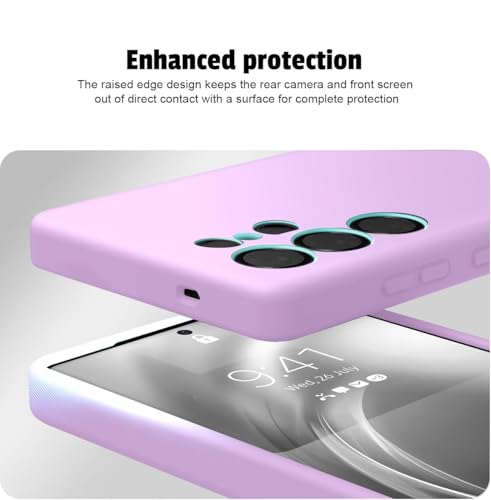 Image of LIRAMARK Liquid Silicone Soft Back Cover Case for Samsung Galaxy S25 Ultra 5G (Lavender)