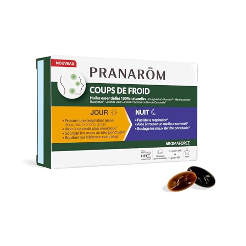 Pranarôm - Aromaforce Coups de froid, Jour/Nuit, 15 capsules