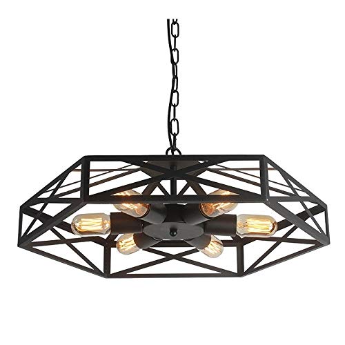 Plafonnier cage de style industriel pour rafraîchir une cuisine vintage