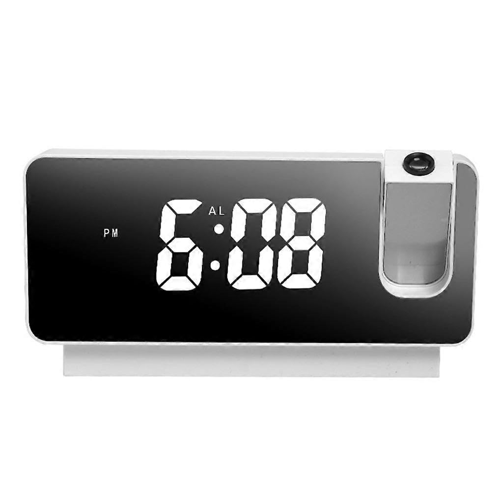 JOYHAPPST Projection Alarm Clock, Mirror LED Digital Alarm Clock with USB Charging Port