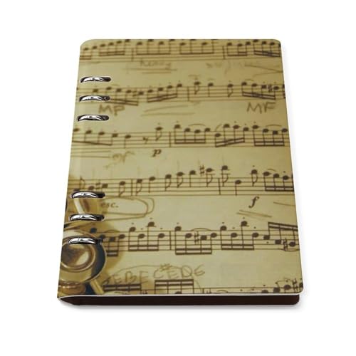 Carnet de notes A5 en cuir synthétique avec 6 anneaux rechargeables pour le bureau