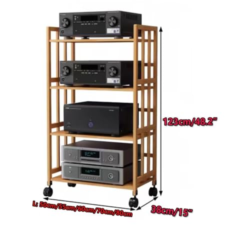 Soporte audiovisual de madera para organizar equipos y consolas sin espacio 3