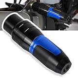 Universal Motorcycle Anti Falling Exhaust Pipe Bar CNC Aluminum Frame Sliders For YZF R1 R3 R125 R7 R6 R1250GS R1200GS G310GS F900R F900XR S1000R S1000XR S1000RR R1200R Blue