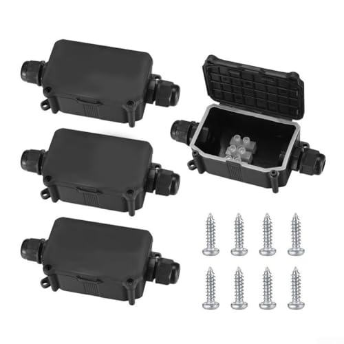 4 conectores de cable de 2 vías impermeables IP66 con prensaestopas PG9 para una protección eléctrica duradera al aire libre