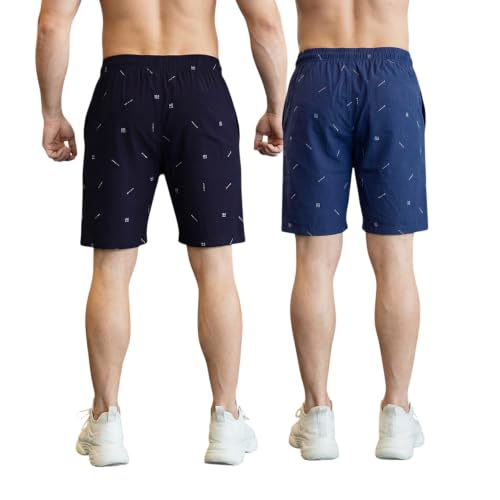 Image of FEEL TRACK Men Cotton Printed Shorts