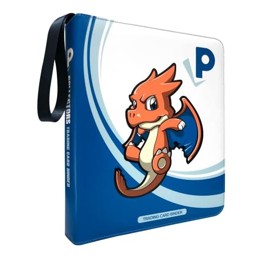 ZINOMAR Card Binder for Pokemon Cards Binder 9-Pocket, with 40 Removable Sleeves for 720 Cards, Portable Card Collector Album Holder Book, Zip Carrying Case Display Storage for TCG - Blue