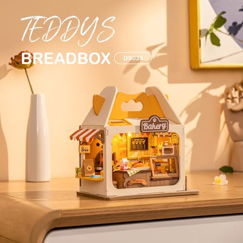 Wowood DIY Mini House Building Teddy Miniature Kit Breadbox, Miniverse Lifestyle Bookshelf Decoration, Cute Craft Kits for Women or Girls 14+, Kawaii Gifts Hobbies for Crafters (Teddy's Breadbox) by Wowood - Image 2