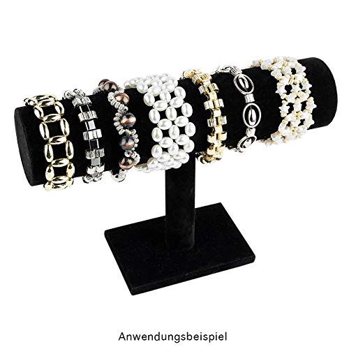 Sieradenstandaard voor armbanden en horloges, 23,5 cm x 7 cm x 13,5 cm, zwart, fluweel-look - Image 6