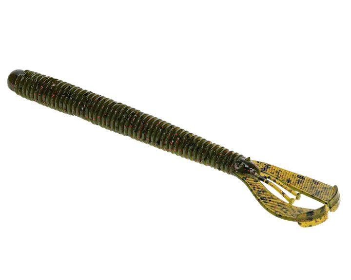 Strike King Rage Twin Tail Menace Worm Soft Bait Fishing Lure, 6", 2 Rage Flange Tails