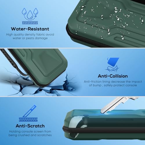 Image of FYOUNG 3 in 1 Accessories Case Bundle for Playstation Portal | Carrying Case & Hard PC Clear Cover with Screen Protector, Protective Case & Hard Shell Travel Handbag for PS5 Portal (Green)