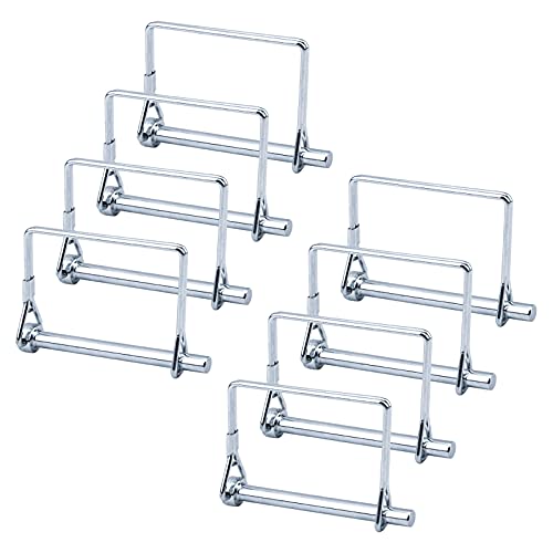 INCREWAY Drahtsicherungsstift, 6,3 mm Karbonstahl-Schaft, Sicherungsstift, quadratische Schlaufe, Drahtschlossstift für Gleis, Bauernhof, Rasen (6,3 x 67 mm), 8 Stück