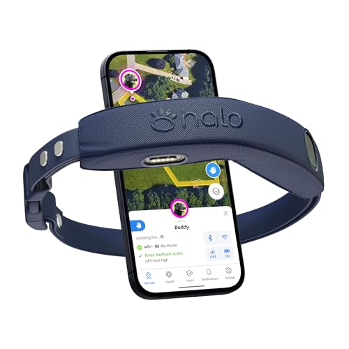 Halo Collar 4, GPS Wireless Dog Fence & Dog Training Collar with GPS Tracker, Subscription Required, Waterproof, Midnight, One Size