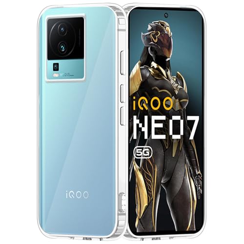 Image of amazon basics Compatible with IQOO NEO 7 Case Cover Transparent Non-Slip Hard PC Shockproof Bumper Protective Back Cover - Clear