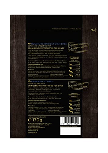 SNACKIES 16er-Pack (à 170g) Hundeleckerli Rindfleischstreifen Premium Snacks für Hunde ohne Zusatz von Getreide, Zucker, Farb-, Aroma- und Konservierungsstoffe, luftgetrocknete Leckerli
