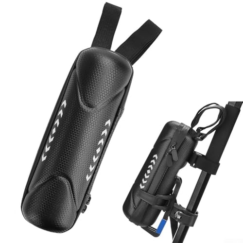 Vootnifig Bolsa frontal para patinete eléctrico, 1 L, impermeable, EVA, bolsa de almacenamiento para manillar, ajustable, ligera, diseño antideslizante especial para cargadores esenciales y