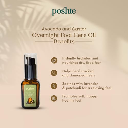 Image of Avocado and Castor Overnight Foot Care Oil for Rough, Dry and Repair Dull, Cracked Heels For Men & Women (30 Ml Golden)