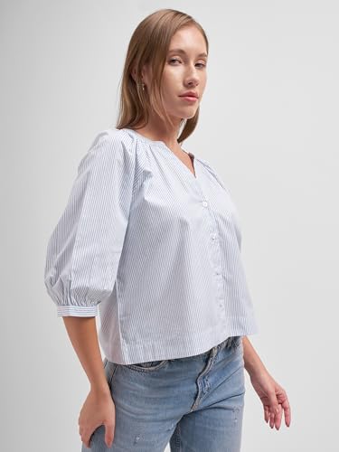 Image of Tokyo Talkies Women Tops for Woman|Women Oversized Fit Crop Top Shirt|Comfortable Premium Korean Button Down | Workwear Top for Office & Casual Outfit