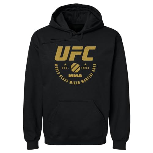 500 LEVEL UFC Mens Hoodie Sweatshirt (Black Large) - UFC World Class MMA WHT