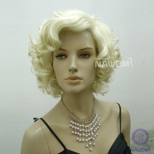 Nawomi party wigs short curly gold hair Wig COS Star Wigs for women similar Marilyn Monroe W3840-613