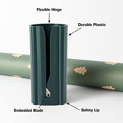 Christmas Wrapping Paper Cutter Tool Tube, Sliding Gift Wrap Cutter,Kraft Paper Roll Slitter Cutter, Easy To Cut Wrapping Paper Cutter,Round Lip, Safer And Easier Cutting (2Pcs Large) #TOP1