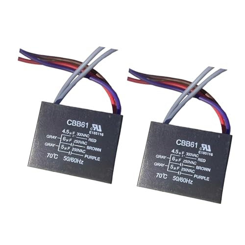 XINGLIDA 2PCS Condensadores De Arranque Motor Diseño Carcasa Pieza Reparación Ventilador para Ventiladores Domésticos Sistemas Montaje Rápido Y Fácil Condensador Reemplazo