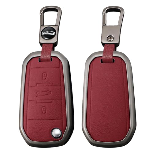 Boîtier de clé usé pour Peugeot 206 308 et Citroën C3 C4 remplacez par la coque métal rouge