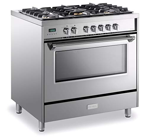 Verona VDFSGE365SS 5.0 Cu. Ft 36 Inch Dual Fuel Range Oven 2 Convection Fans 5 Sealed Brass Burners Stainless Steel thumb #6
