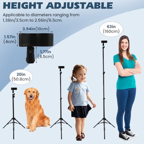 Zorivane Hair Dryer Stand, Hands Free Hair Dryer Holder with 360-Degree Rotating Universal Clip, 22-63 Inch Height Adjustable Blowdryer Holder for Bathroom Vanity Makeup Room by Zorivane - Image 4