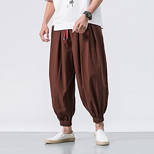 Mens Hip Hop Harem Pants Fashion Oversized Tapered Baggy Pants Casual Comfy Elastic Drawstring Trouser3