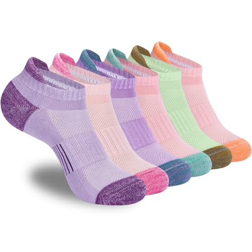 ATBITER Womens Ankle Socks 6 Pairs Cushioned Running Athletic No Show Socks With Tab