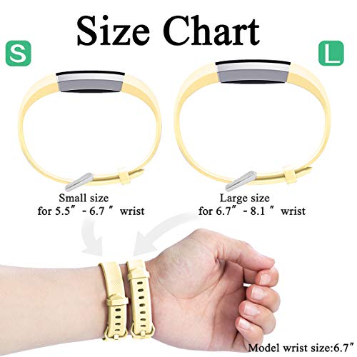 Maledan Compatible with Fitbit Alta Bands Women Men Replacement Band for Fitbit Alta HR/Alta/Ace, Small, Mellow Yellow - Thumbnail 5