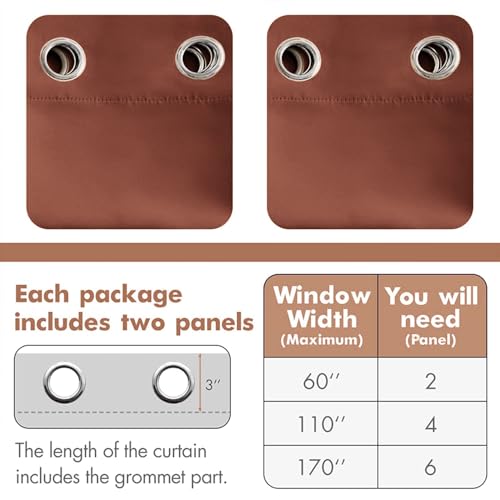 Image of MIULEE Caramel Blackout Bedroom Curtains Drapes 84 Inch Long 52 inchx84 inch | Grommet Top, Room Darkening Window Drapes, Privacy Protection, Thermal Insulated, Heat Blocking, Light Blocking