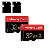Lot de 2 Micro Carte Mémoire 32 Go avec Adaptateur, C10/U1/UHS I/A1, Carte TransFlash, Carte TF pour Appareil Photo, Smartphone, Tablette, Drone (Rouge 32 Go * 2)
