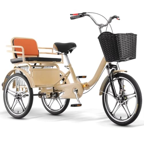 Triciclo plegable para adultos, 3 ruedas, con asiento trasero miniatura 1