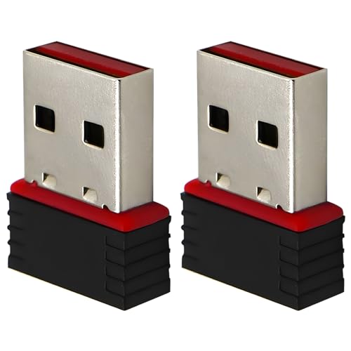 2 Pack 150Mbps Free Driver Wireless USB WiFi Adapter, Eiszuso Single Band 2.4GHz, Compatible with Windows 10 No Driver Required
