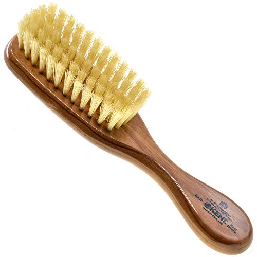 Kent BA10 Newborn Baby Hair Brush with Soft 100% Pure White Natural Bristle, Cradle Cap Hairbrush for Infant, Toddler and Kids with Cherrywood Base. Encourages Growth and Shine, Made in England