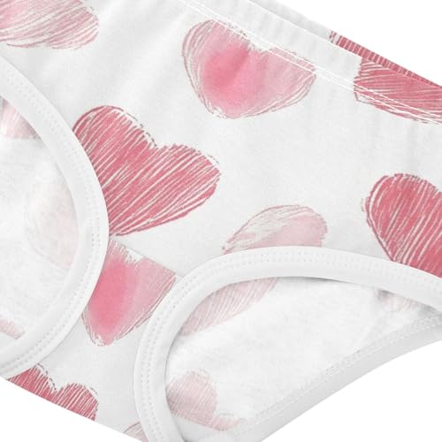Pink Heart Daily Wear Girls' Panties Toddler Cotton Underwear for Toddler in Sizes 2T,3T, 4T, 5T, 6Y and 8Y4