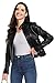 Fahsyee Faux Leather Jacket Women - Black Bomber Motorcycle Cropped Coat Moto Biker Blazer Casual Vegan Jackets Fashion XL